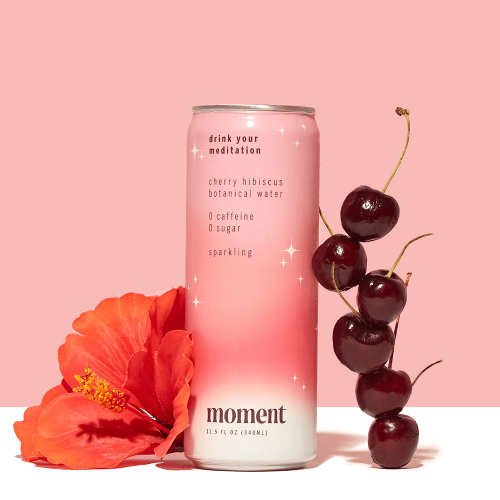 Moment - Sparkling Cherry Hibiscus 12-pack Botanical Water - Pink Pig