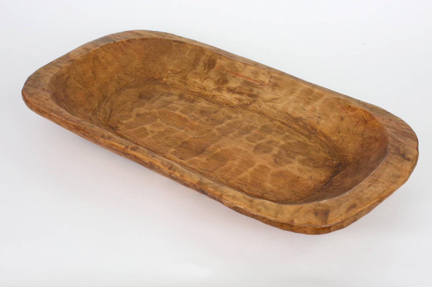 Rustic Dough Bowl-Regular-Carved-12 x 20 inches-Waxed - Pink Pig