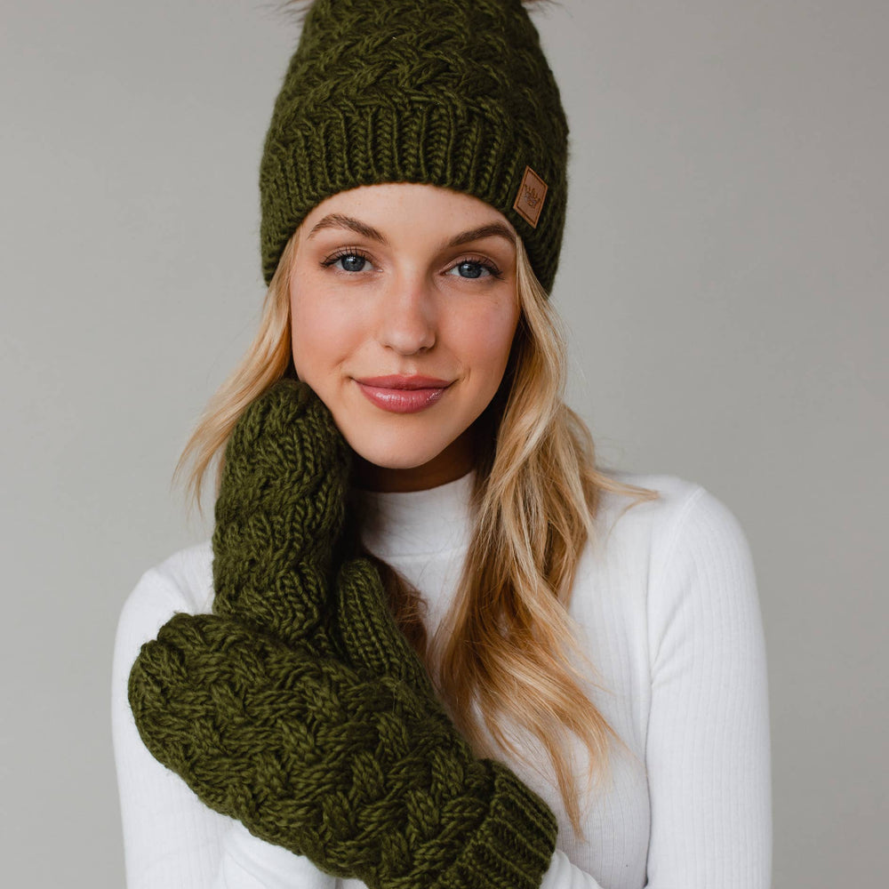 
                  
                    Panache Apparel Co. - Olive Knit Pom Hat - Pink Pig
                  
                