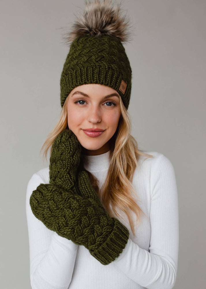 
                  
                    Panache Apparel Co. - Olive Knit Pom Hat - Pink Pig
                  
                