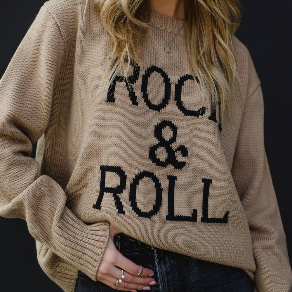 
                  
                    Panache Apparel Co. - Tan & Black Rock & Roll Sweater - Pink Pig
                  
                