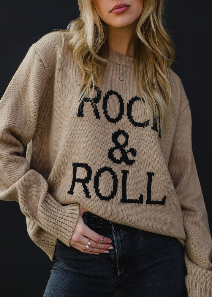 
                  
                    Panache Apparel Co. - Tan & Black Rock & Roll Sweater - Pink Pig
                  
                