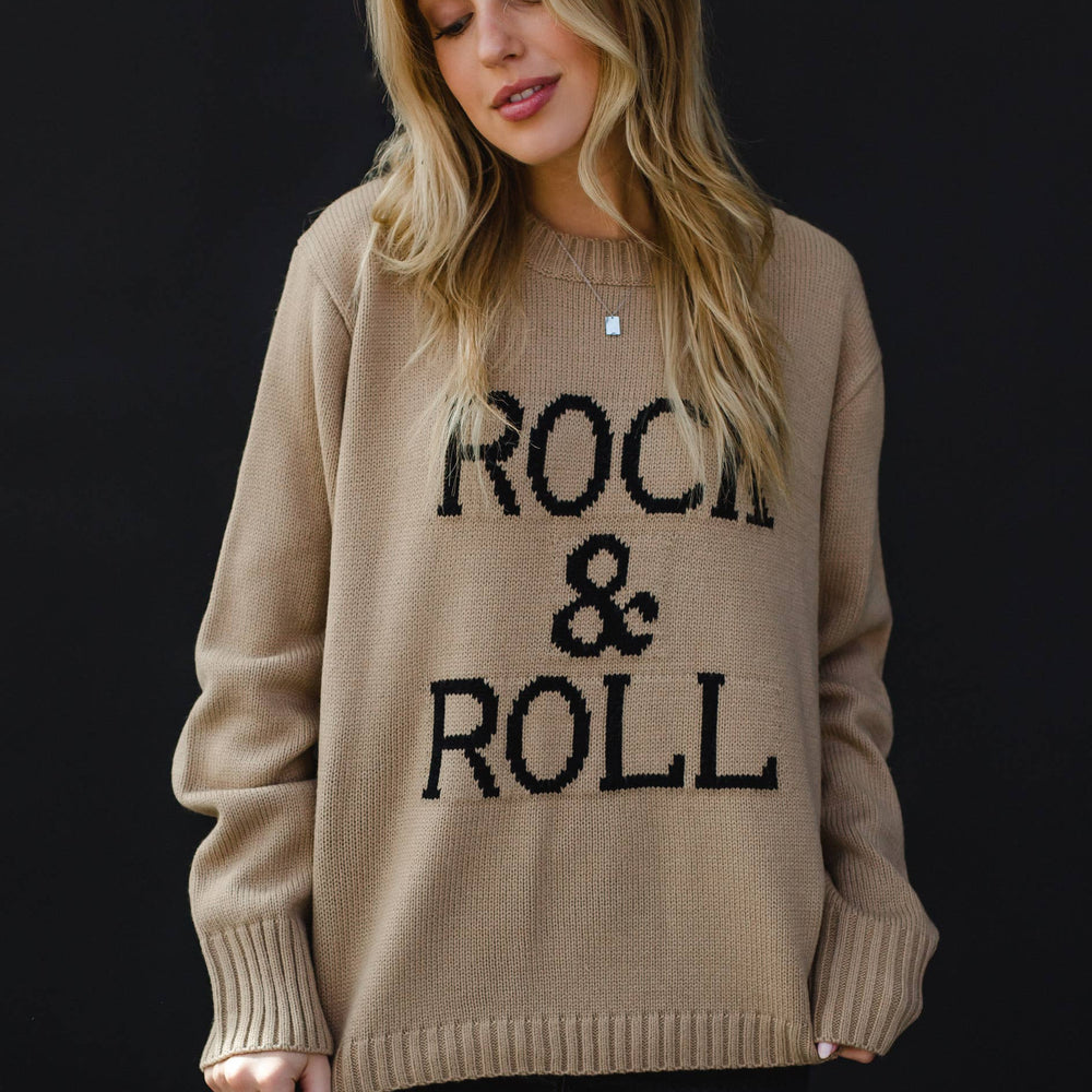 
                  
                    Panache Apparel Co. - Tan & Black Rock & Roll Sweater - Pink Pig
                  
                