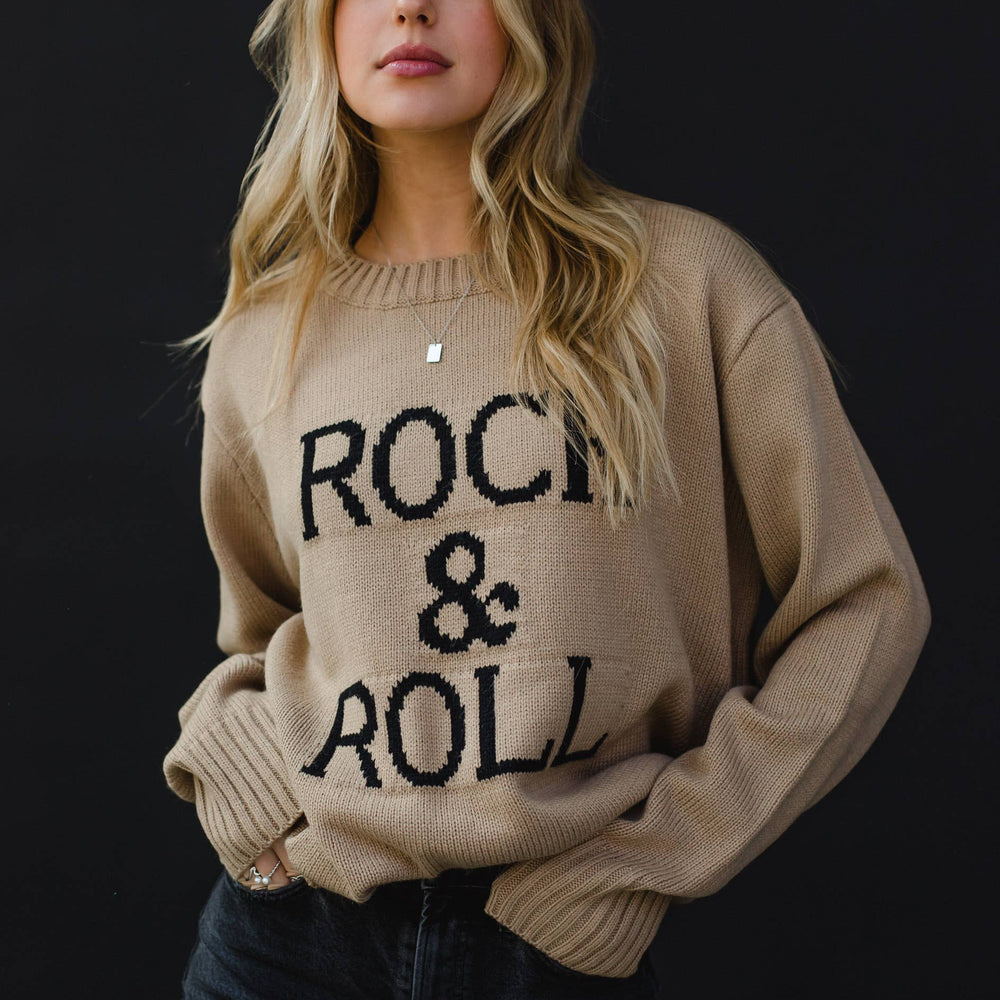 
                  
                    Panache Apparel Co. - Tan & Black Rock & Roll Sweater - Pink Pig
                  
                