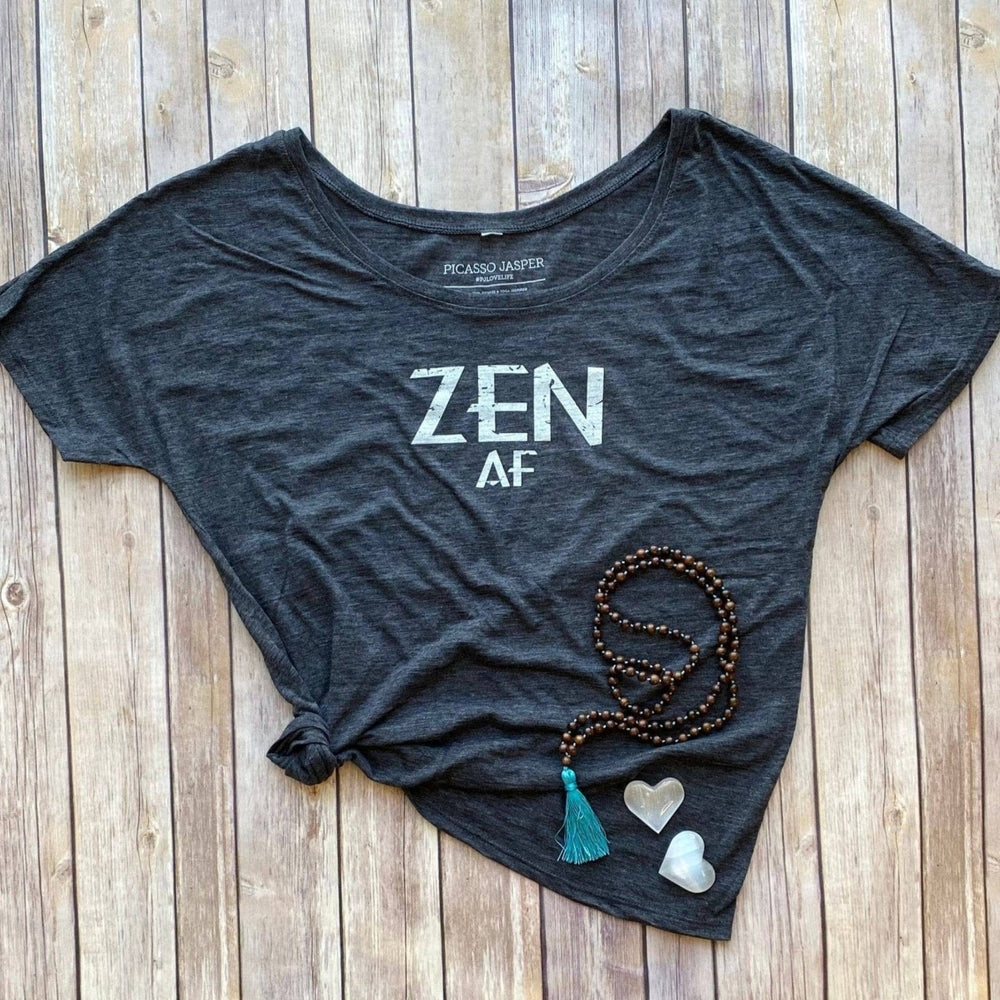 Stone Zen AF, Scoop Neck Tee - Pink Pig