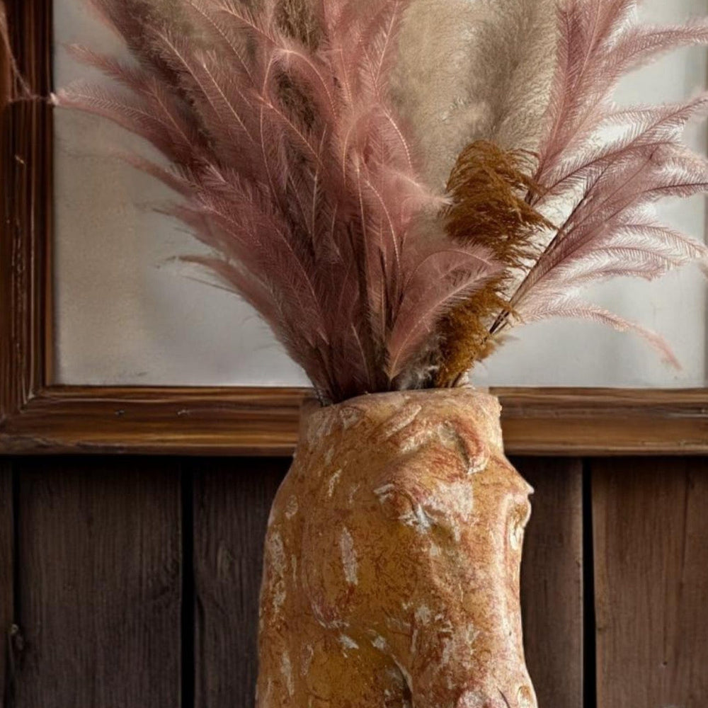 Terracotta Horse Vase - Pink Pig