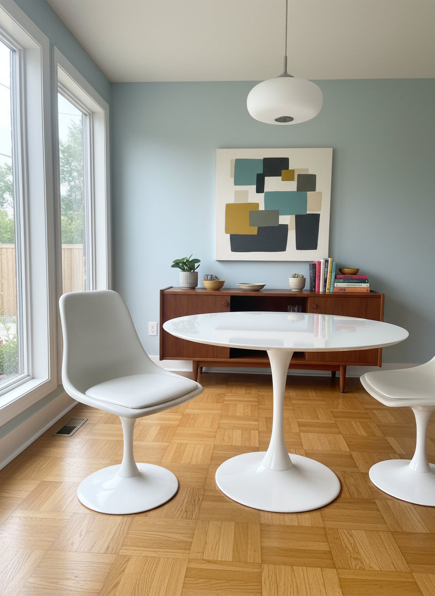MCM White Tulip Chairs