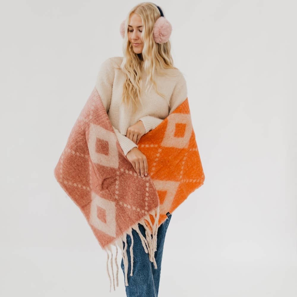 Pretty Simple - Diamond Fade Chunky Scarf - Pink Pig