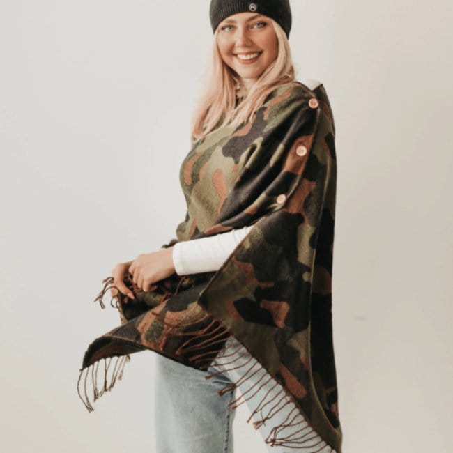 
                  
                    Camo Button Scarf - Pink Pig
                  
                