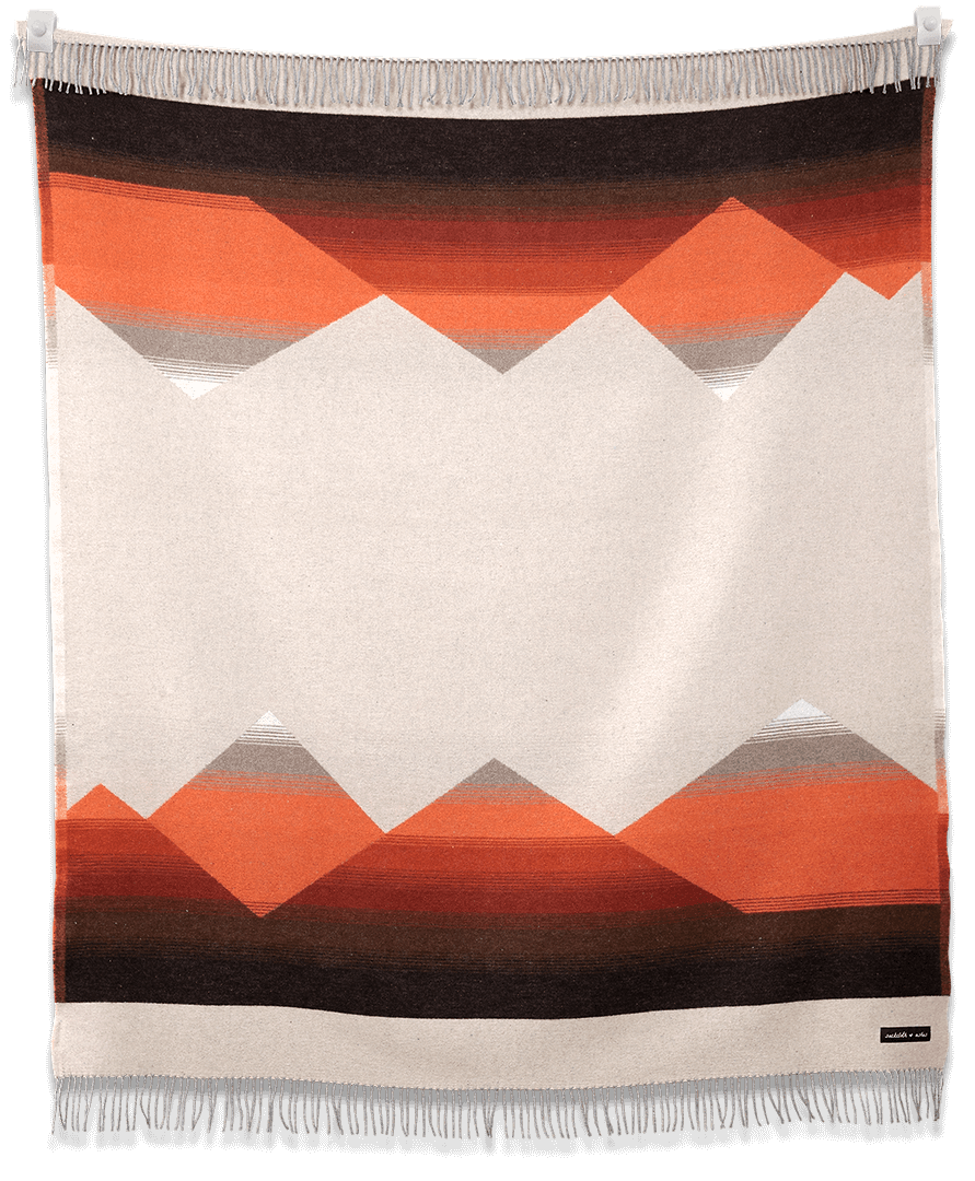 Sackcloth & Ashes - Mountain Sunset Recycled Wool Throw Blanket - Pink Pig