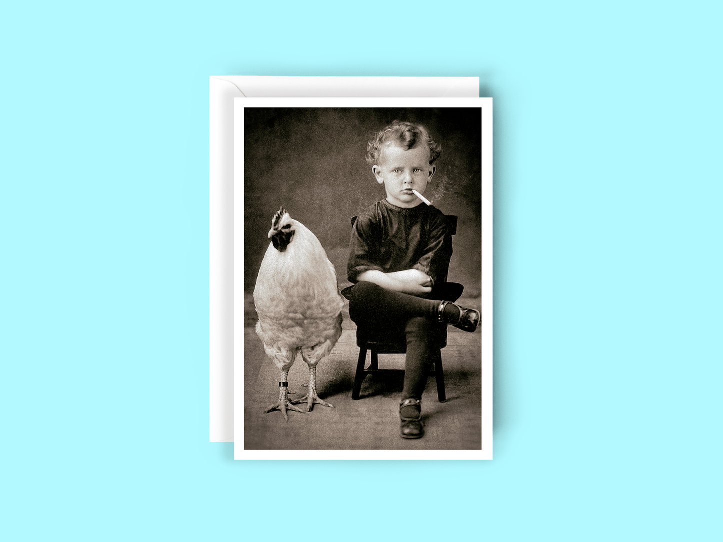 
                  
                    Salty Alyce -  Smoking Boy with Chicken Blank Card - Pink Pig
                  
                