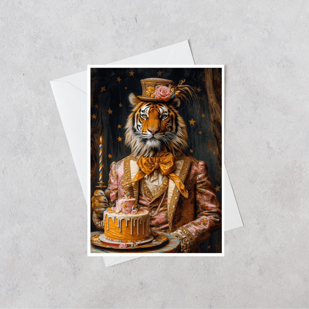 
                  
                    Salty Alyce - Tiger With Pink Tiered Cake Blank Card 103AS - Pink Pig
                  
                