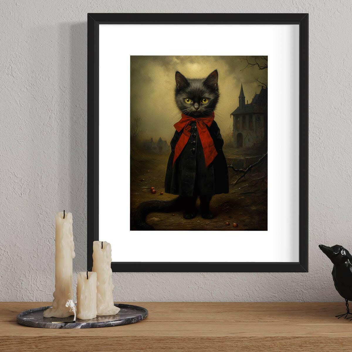Salty Alyce - Victorian Black Cat Miss Jinx Wall Art