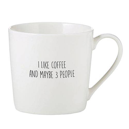 Cafe Mug - I like Coffee and Maybe 3 People - Pink Pig