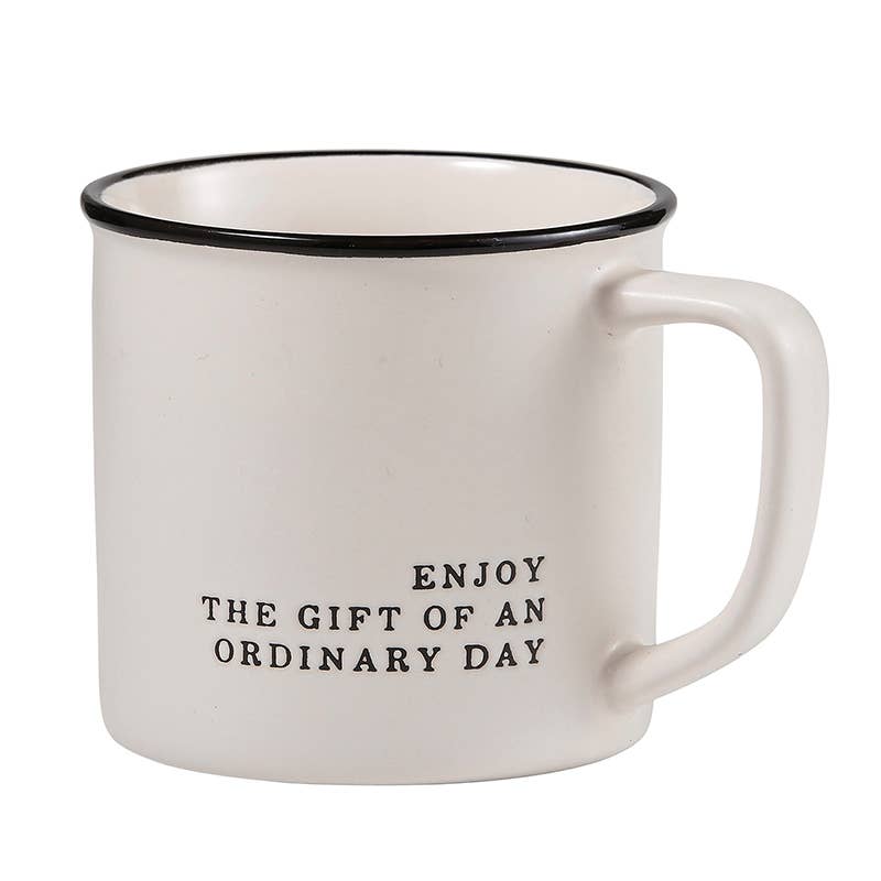 Face to Face Coffee Mug - Enjoy The Gift Of An Ordinary Day - Pink Pig