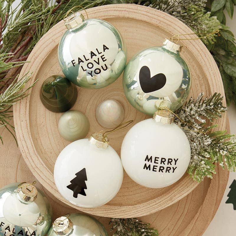 
                  
                    Christmas Glass Ornament Set - Falala Love You - Set of 2 - Pink Pig
                  
                