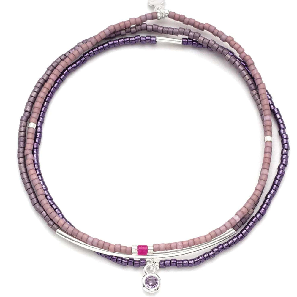 
                  
                    Purple/Silver Miyuki Bracelet - Pink Pig
                  
                