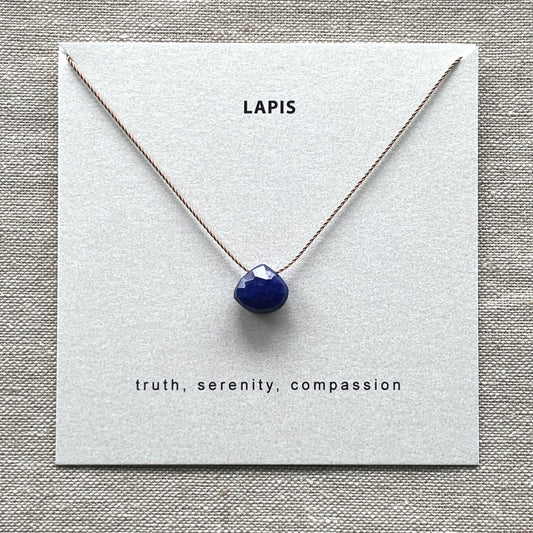 Soulsilk - Lapis Lazuli Necklace Card - Pink Pig