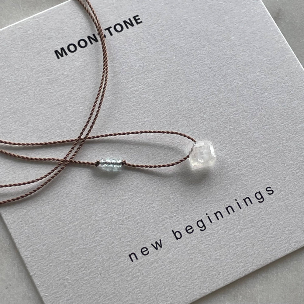 Soulsilk - Rainbow Moonstone and Apatite Necklace- New Beginnings - Pink Pig