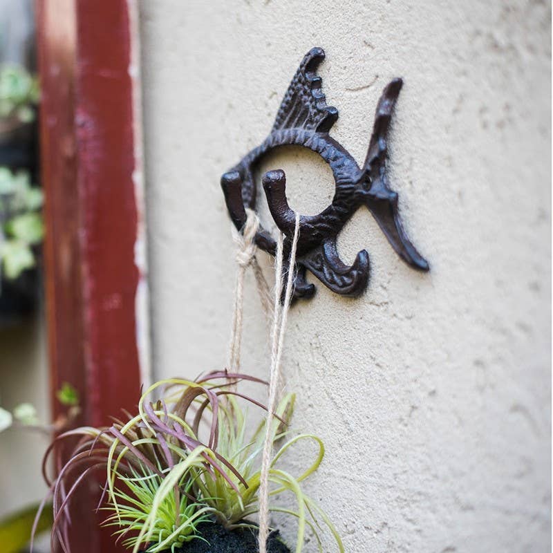 
                  
                    Vagabond Vintage - Antique Cast Iron Fish Wall Hook - Pink Pig
                  
                