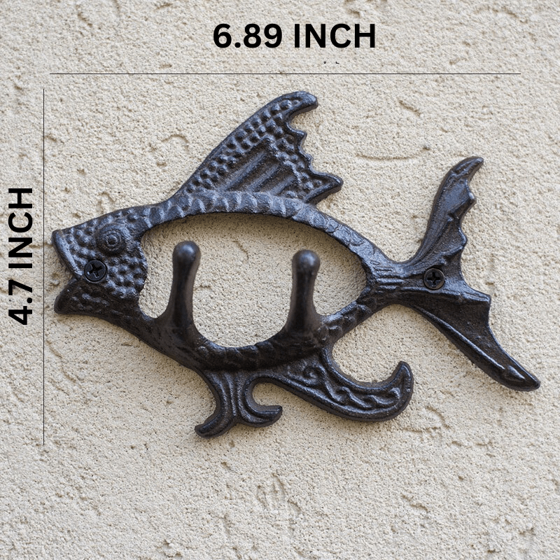 
                  
                    Vagabond Vintage - Antique Cast Iron Fish Wall Hook - Pink Pig
                  
                