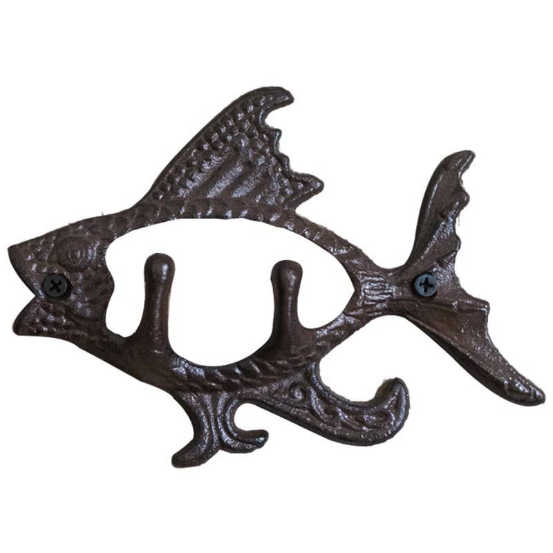 
                  
                    Vagabond Vintage - Antique Cast Iron Fish Wall Hook - Pink Pig
                  
                