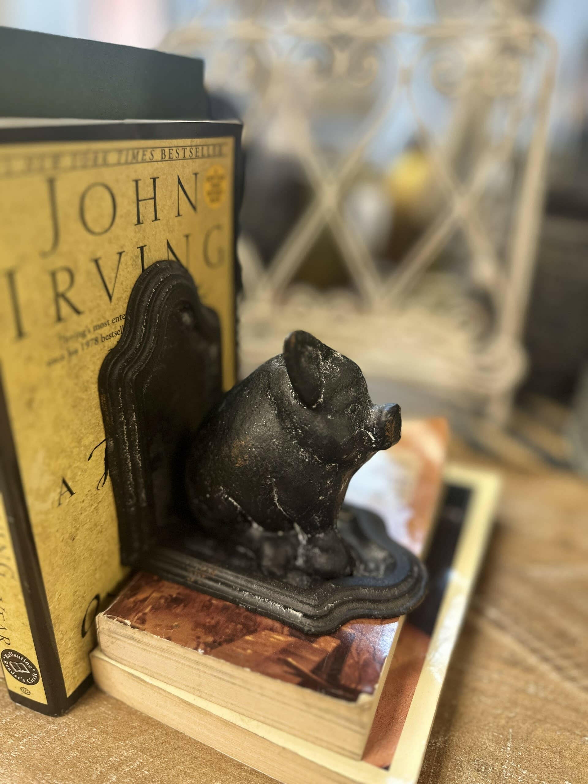 Cast Iron Pig Bookend