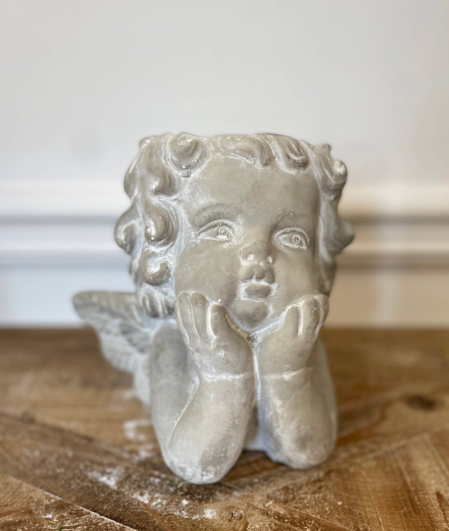 Vagabond Vintage - Cement Little Angel Planter - Small - Pink Pig