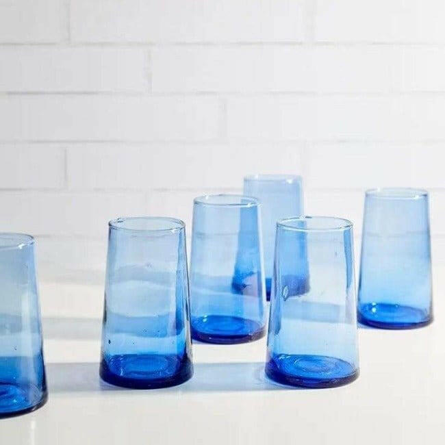 Large Moroccan Cone Glassware glassware Verve Culture Blue