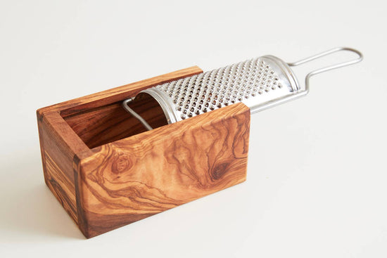 Italian Olivewood Box Cheese Grater - Pink Pig