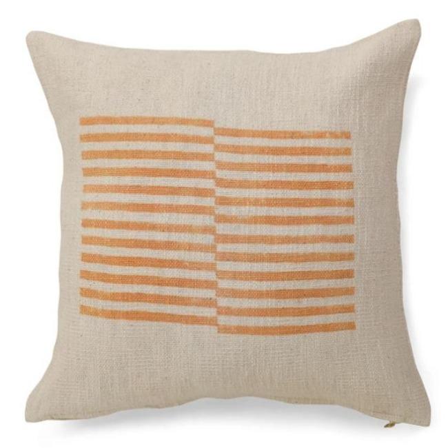 Celestial Gold Stripe Pillow - Pink Pig