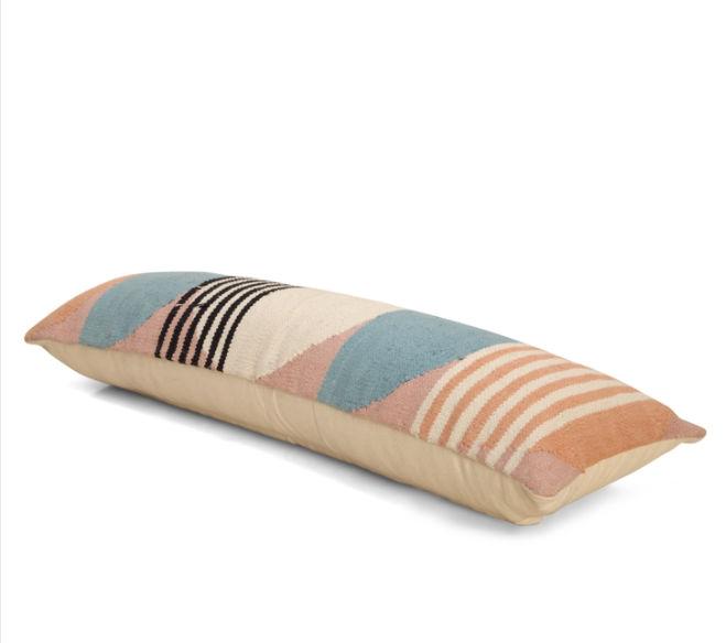 Circle Geo Lumbar Pillow - Pink Pig
