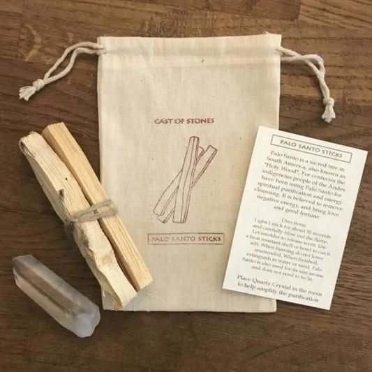 Palo Santo Stick And Crystal Pouch - Pink Pig