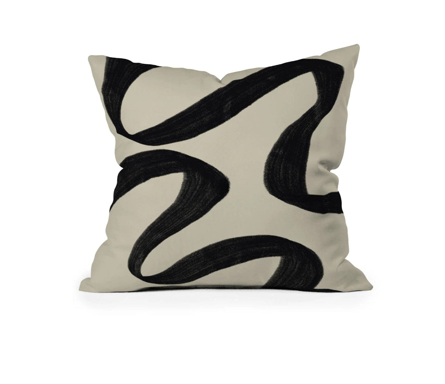 Black & White Swirl Pillow - Pink Pig