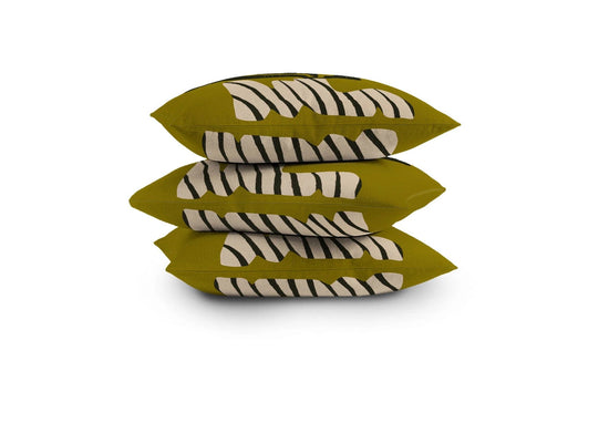 Wavy Fern Modern Throw Pillows - Pink Pig