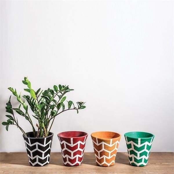 Colorfull Terracotta Flower Pots - Pink Pig