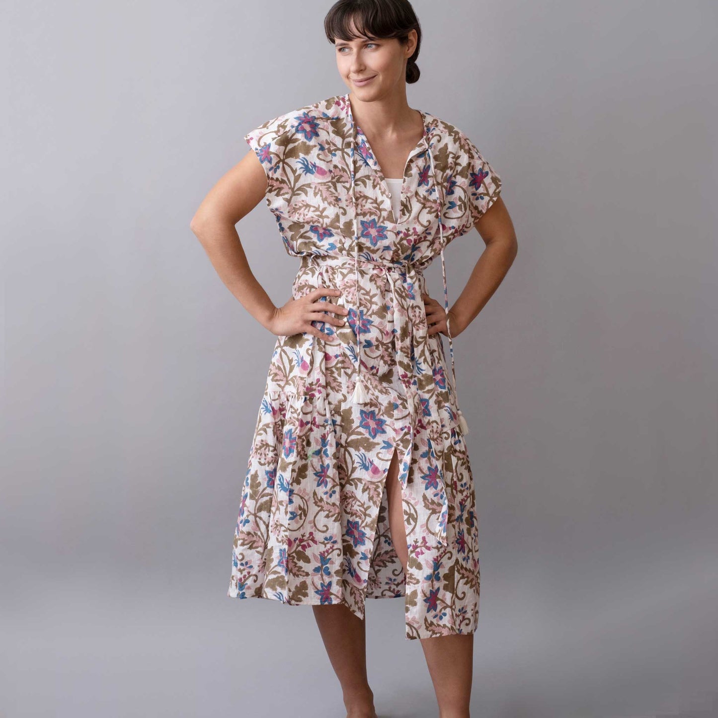 Graymarket Design - Cyprus Dress- Floral - Pink Pig