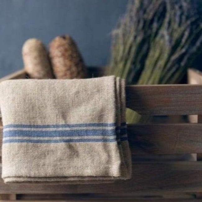 Thieffry Blue Linen Napkin - Pink Pig