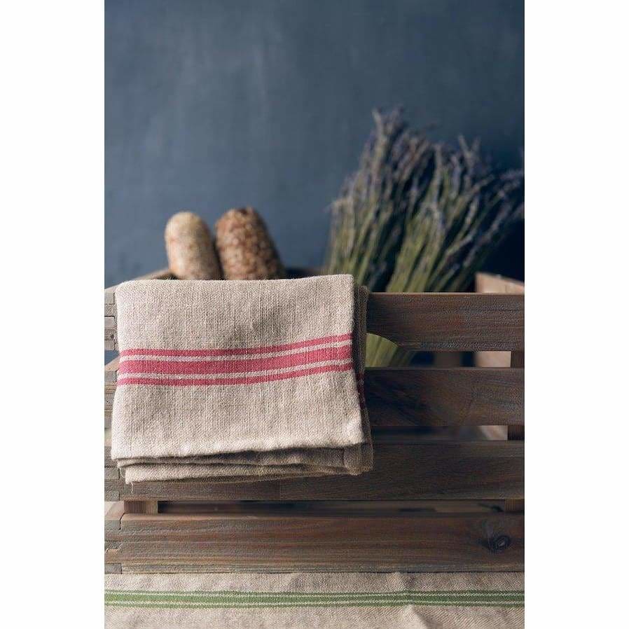 
                  
                    Thieffry Red Stripe Linen Napkins - Pink Pig
                  
                