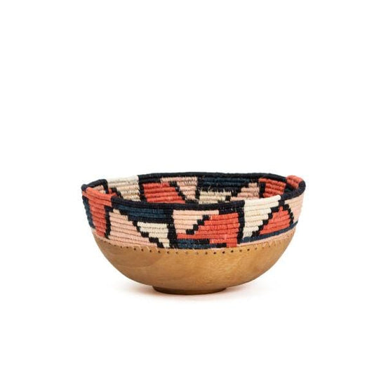Coral Mosaic Wooden Bowl - Kazi Goods - Pink Pig