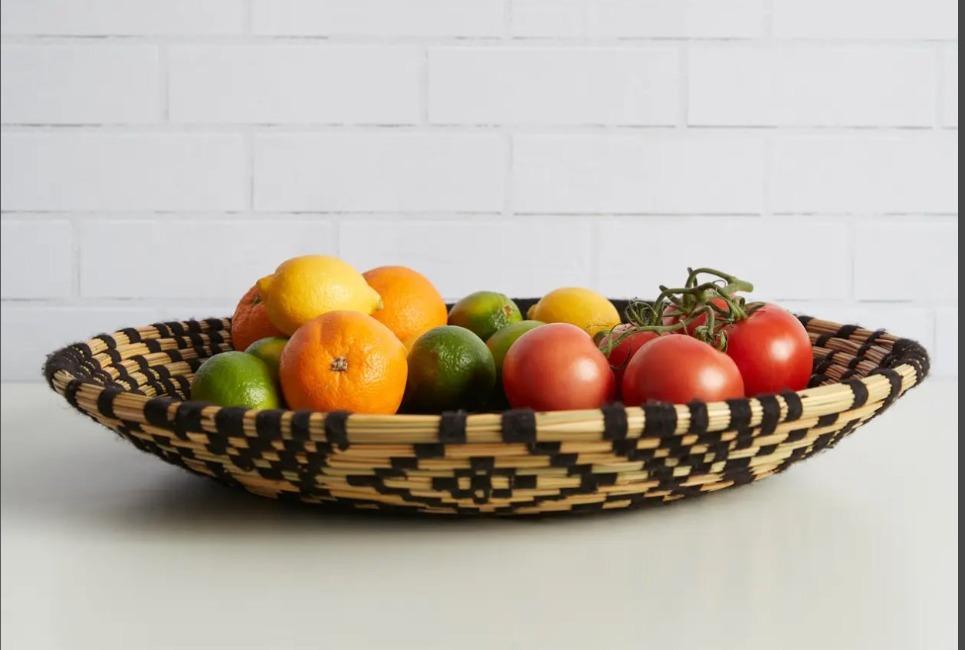 Moroccan Woven Tray - Pink Pig