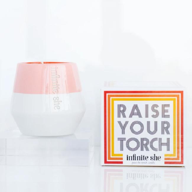 Raise Your Torch Ceramic Candle - Pink Pig