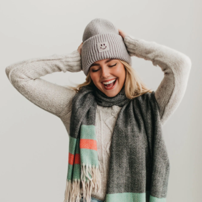 
                  
                    Stay Smiling Cuff Beanie - Pink Pig
                  
                