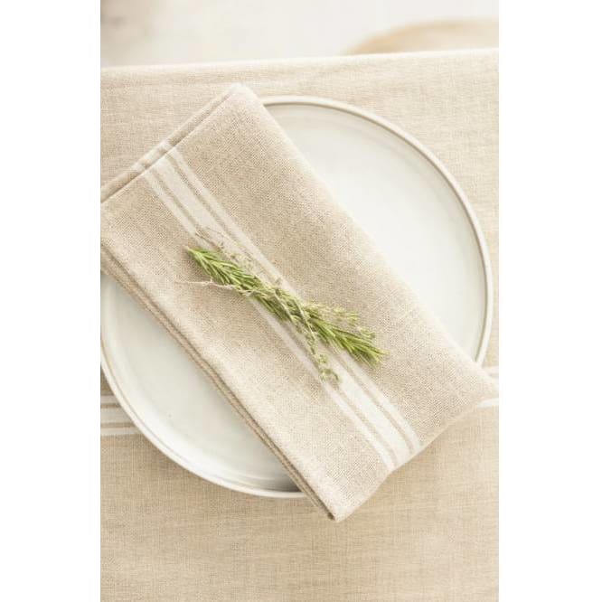 Thieffry White Linen Napkins - Pink Pig
