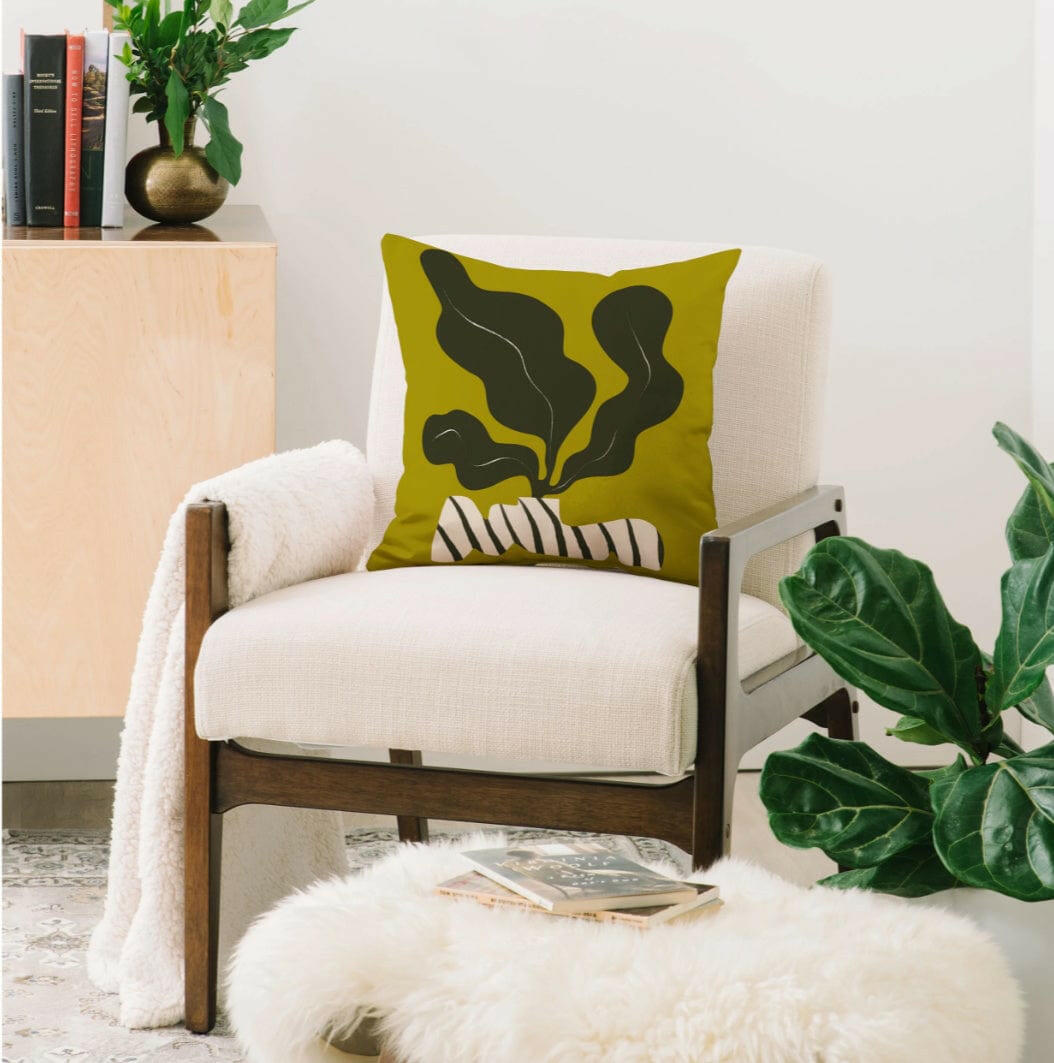 Wavy Fern Modern Throw Pillows