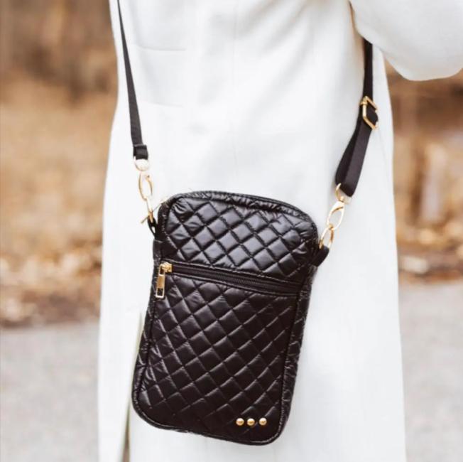 Before & Ever Small Black Purse - Quilted Black Crossbody Bag for