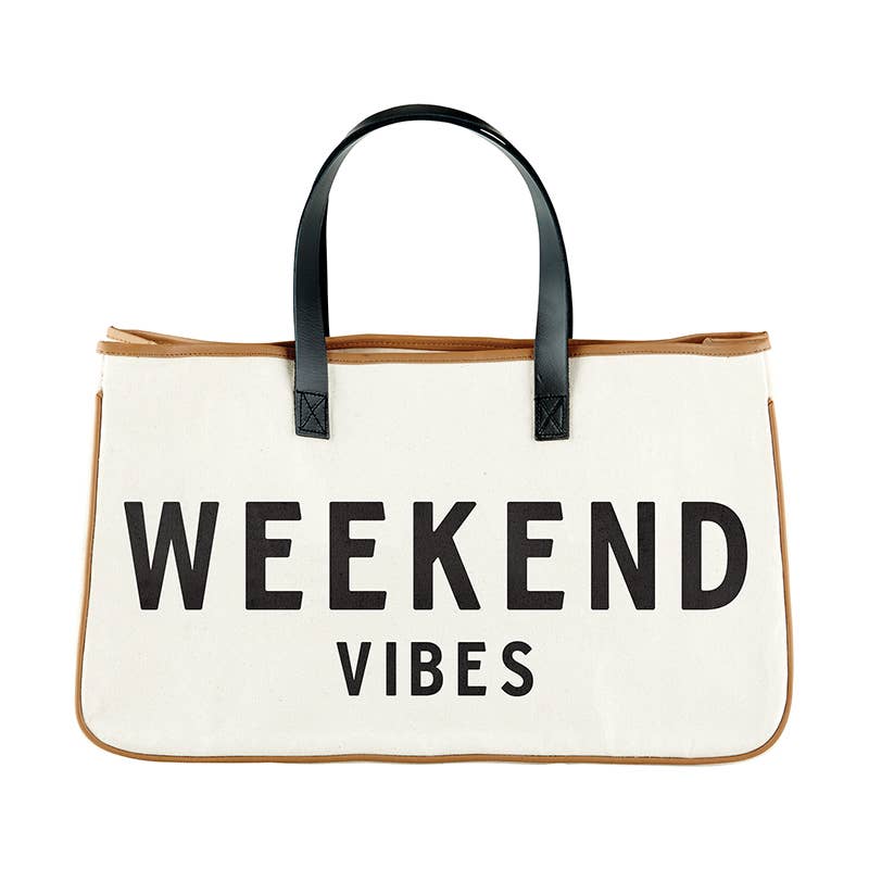 Canvas Tote - Weekend Vibes - Pink Pig