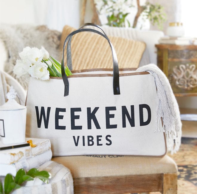 Canvas Tote - Weekend Vibes - Pink Pig