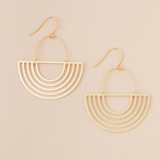 Solar Rays Gold Earrings - Pink Pig