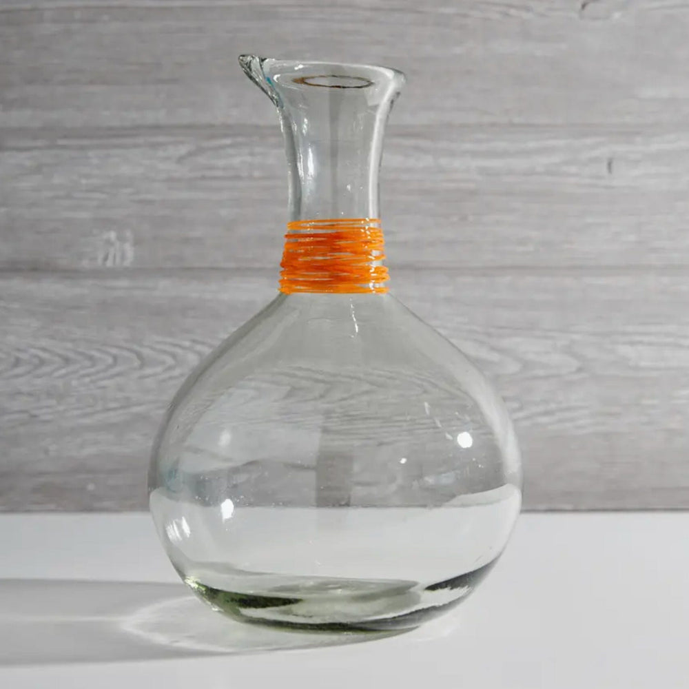 
                  
                    Orange Swirl Hand Blown Carafe - Pink Pig
                  
                